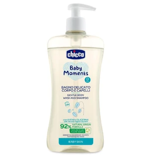 Дитячий шампунь Chicco Baby Moments ніжний шампунь для тіла та волосся, 500 мл