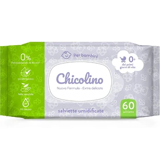 Дитячі вологі серветки Chicolino з перших днів життя, 60 шт.