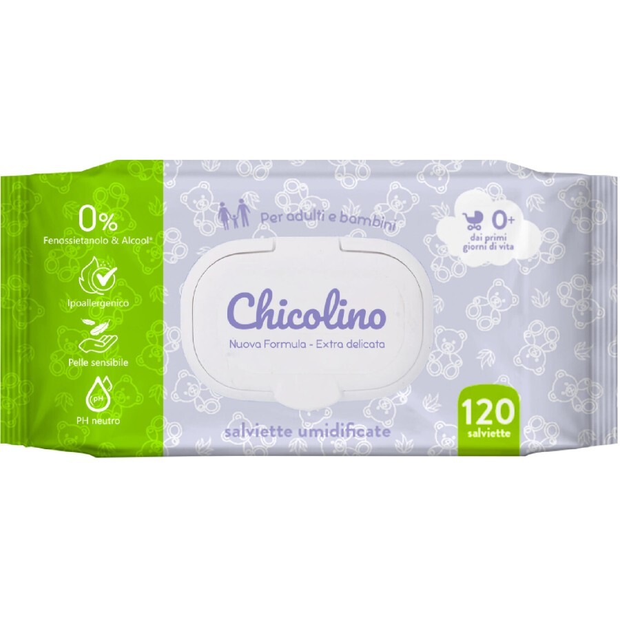 Дитячі вологі серветки Chicolino New, 120 шт.: ціни та характеристики