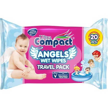 Детские влажные салфетки Ultra Compact Angels Baby, 20 шт.