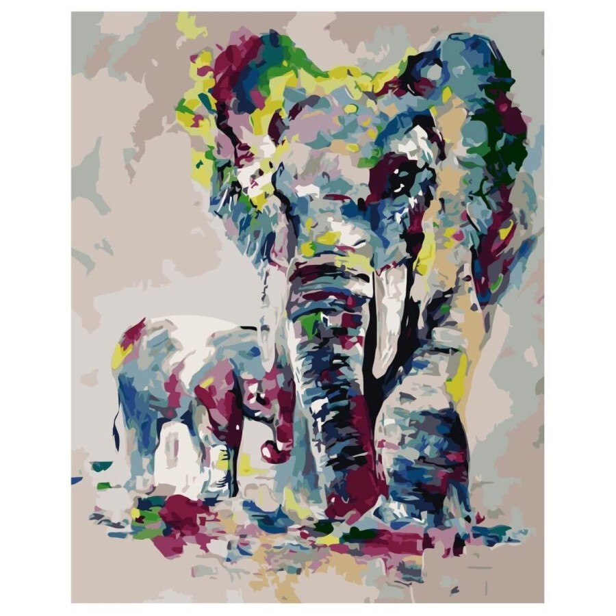Картина за номерами Strateg Акварельні слони, 40х50 см: ціни та характеристики