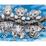 Картина за номерами ZiBi Маленькі тигренята 40х50 см