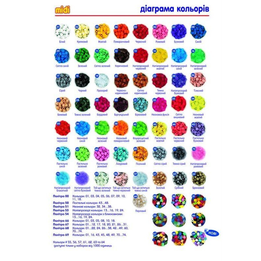 Набор для творчества Hama цветных бусин 3000 шт, 10 цв. термомозаика (209-00): цены и характеристики