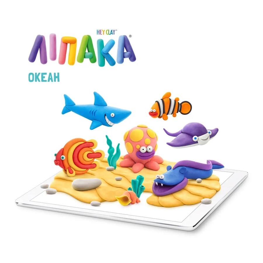 Набор для творчества Lipaka самостоятельно твердеющий пластилина Океан: акула, осьминог, скат: цены и характеристики