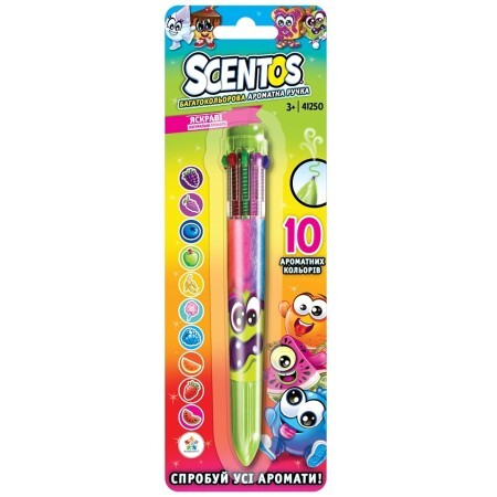 Набір для творчості Scentos Багатобарвна ароматна кулькова ручка