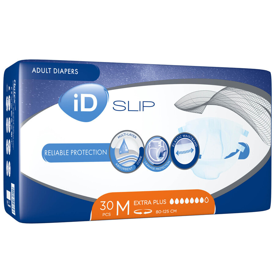 Подгузники для взрослых Slip Extra Plus Medium талия 80-125 см, 30 шт.: цены и характеристики