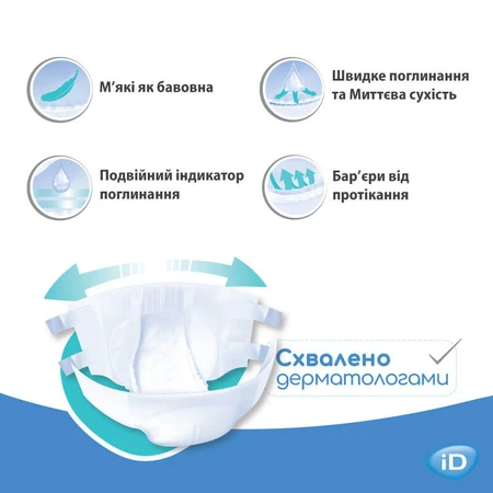 Підгузки для дорослих ID Slip Extra Plus Medium талія 80-125 см, 30 шт.: ціни та характеристики