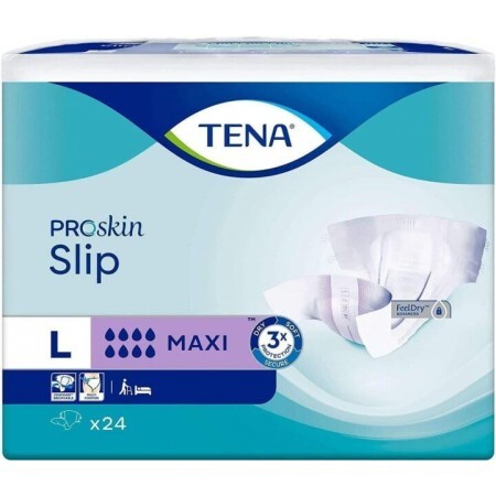 Подгузники для взрослых Tena Slip Maxi Large 24 шт, 92-144 см 8 капель