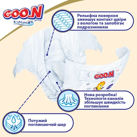 Підгузки GOO.N Premium Soft 12-20 кг розмір XL на липучках, 40 шт.: ціни та характеристики
