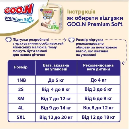 Підгузки GOO.N Premium Soft 12-20 кг розмір XL на липучках, 40 шт.: ціни та характеристики