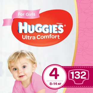 Підгузки Huggies Ultra Comfort 4 Mega для дівчаток 132 шт