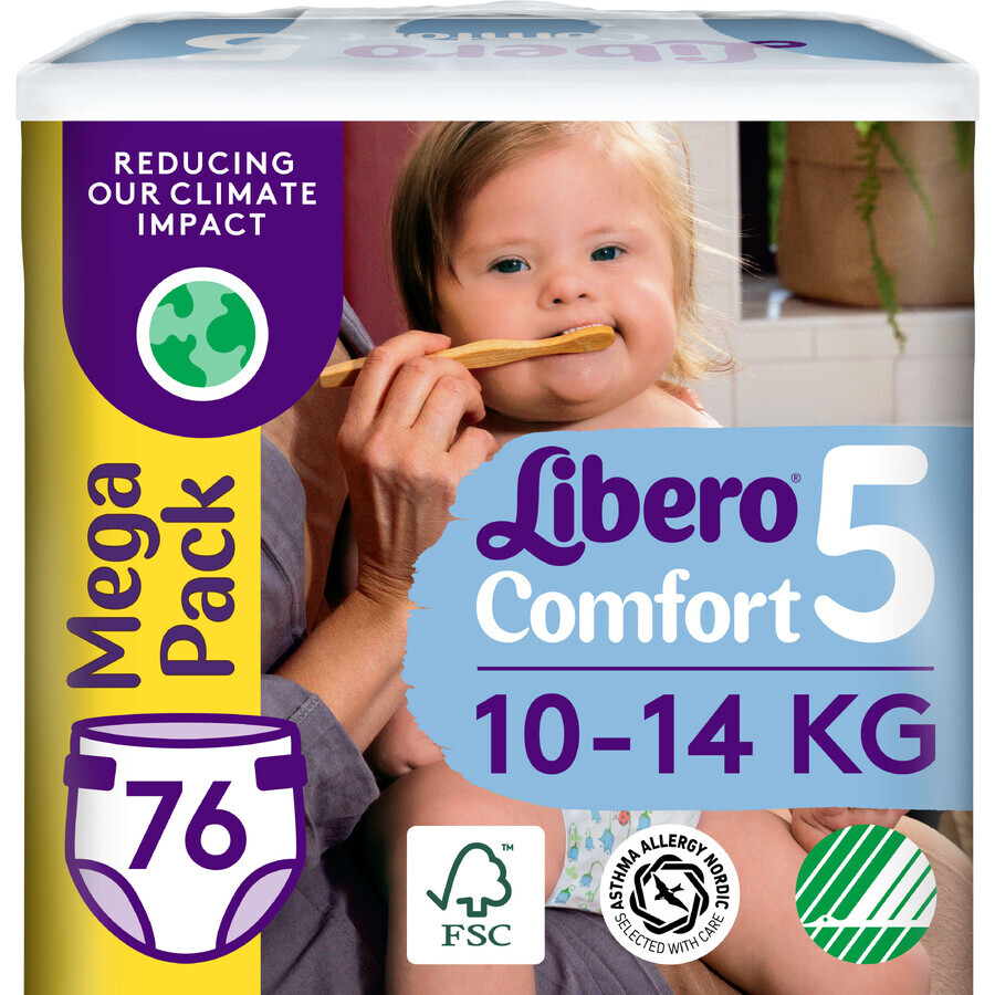 Підгузки Libero Comfort розмір 5 (10-14 кг), 76 шт.: ціни та характеристики