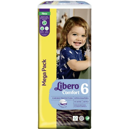 Підгузки Libero Comfort розмір 6, (13-20 кг), 68 шт.: ціни та характеристики
