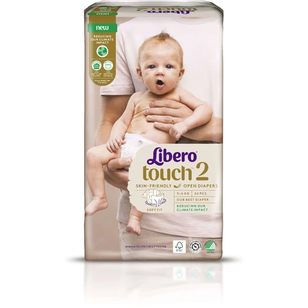 Підгузки Libero Touch розмір 2, (3-6 кг), 62 шт.: ціни та характеристики