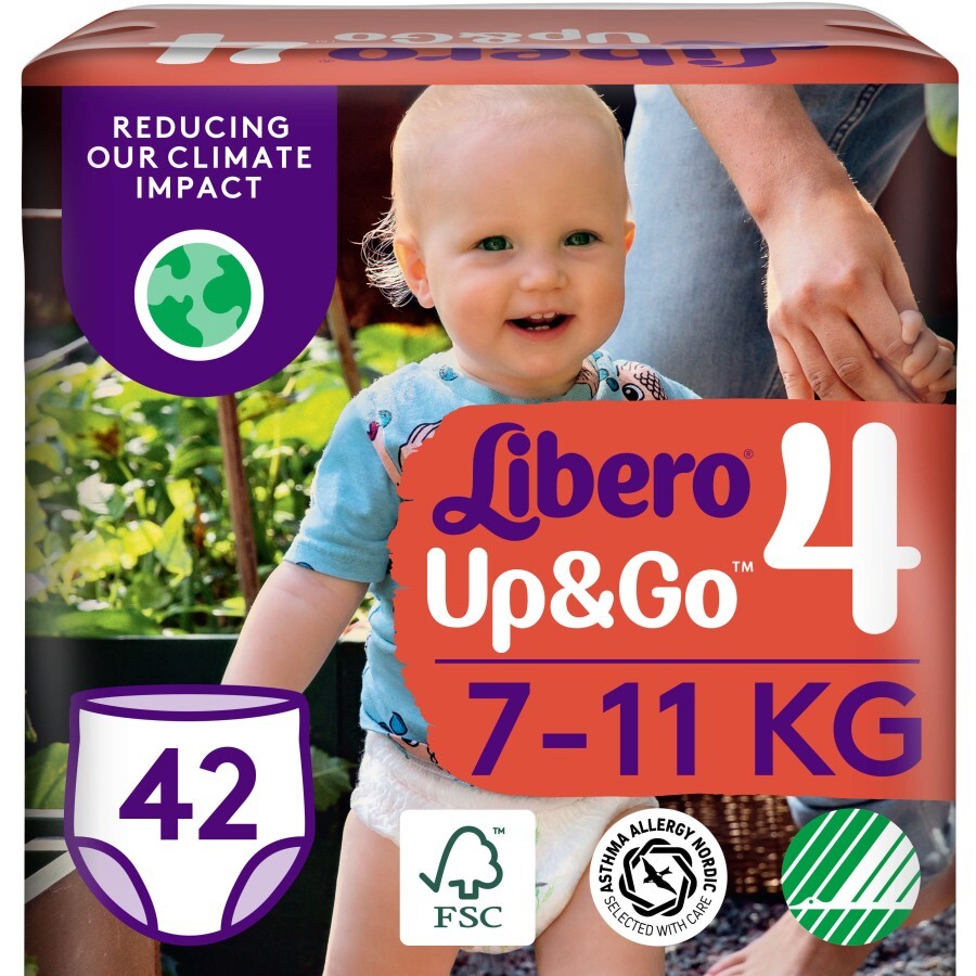 Підгузки Libero Up&Go Розмір 4 (7-11 кг), 42 шт.: ціни та характеристики