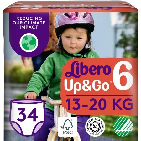 Підгузки Libero Up&Go Розмір 6 (13-20 кг), 34 шт.