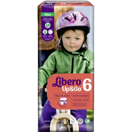 Підгузки Libero Up&Go Розмір 6 (13-20 кг), 34 шт.: ціни та характеристики