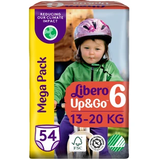 Подгузники Libero Up&Go Размер 6 (13-20 кг), 54 шт.