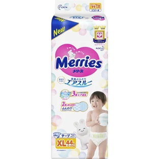 Підгузки Merries для дітей XL 12-20 кг, 44 шт.
