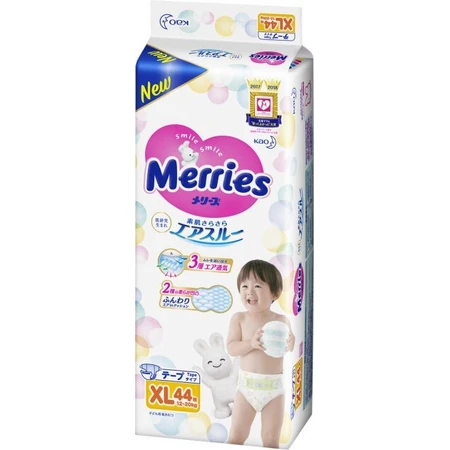 Підгузки Merries для дітей XL 12-20 кг, 44 шт.: ціни та характеристики
