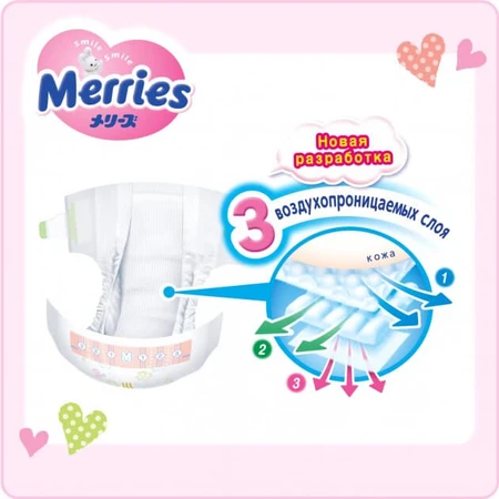 Підгузки Merries для дітей XL 12-20 кг, 44 шт.: ціни та характеристики