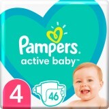Подгузник Pampers Active Baby Maxi Размер 4 (9-14 кг), 46 шт.