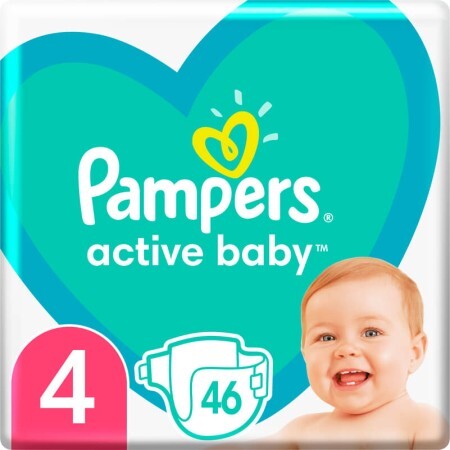 Підгузки Pampers Active Baby Maxi Розмір 4 (9-14 кг), 46 шт.