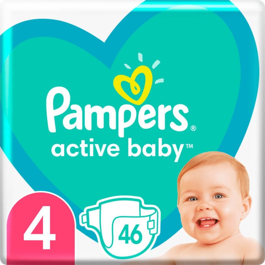 Подгузник Pampers Active Baby Maxi Размер 4 (9-14 кг), 46 шт.: цены и характеристики