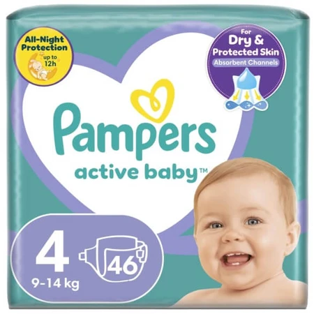 Підгузки Pampers Active Baby Maxi Розмір 4 (9-14 кг), 46 шт.: ціни та характеристики