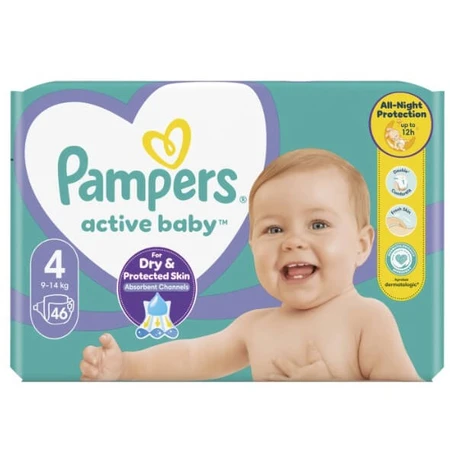 Підгузки Pampers Active Baby Maxi Розмір 4 (9-14 кг), 46 шт.: ціни та характеристики
