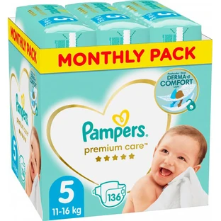 Підгузки Pampers Premium Care Junior Розмір 5 (11-16 кг), 136 шт.