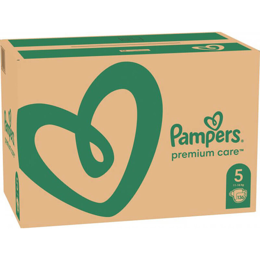 Підгузки Pampers Premium Care Junior Розмір 5 (11-16 кг), 136 шт.: ціни та характеристики
