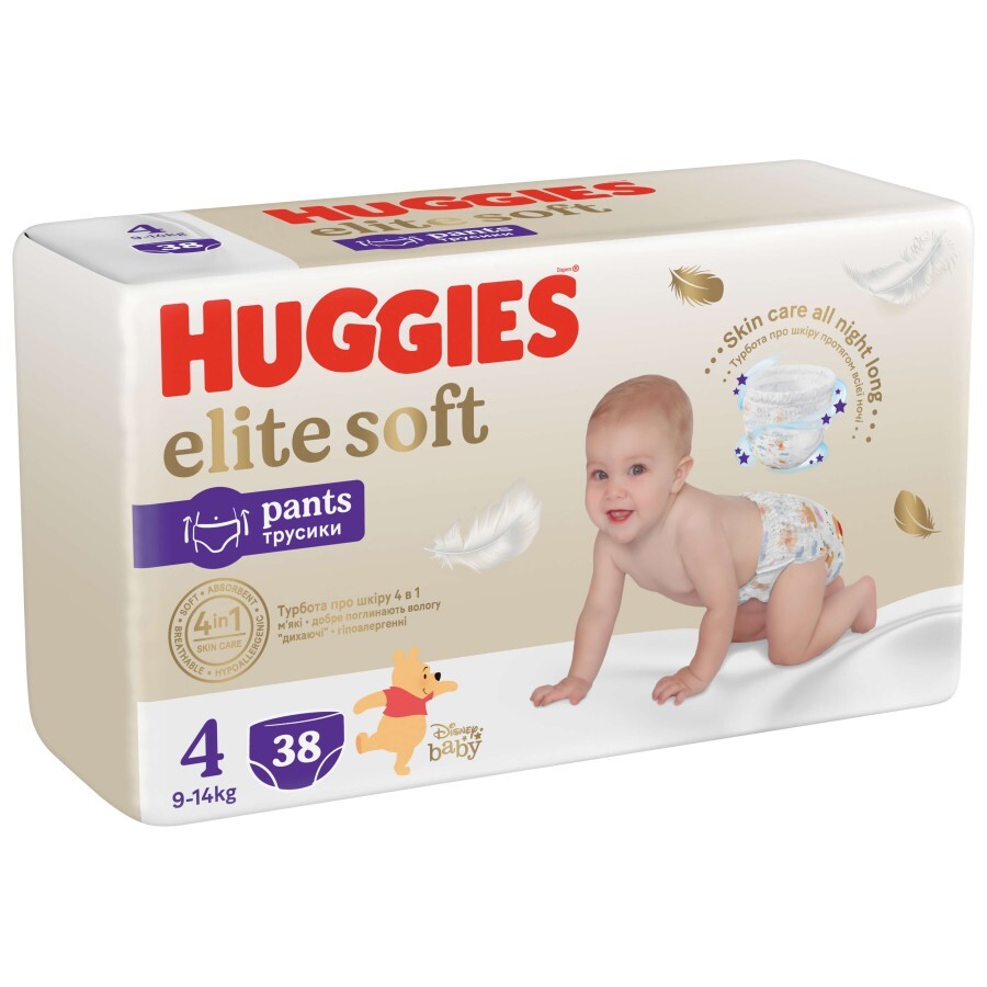 Підгузник Huggies Elite Soft 4 (9-14 кг) Mega, 38 шт: ціни та характеристики