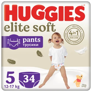 Підгузник Huggies Elite Soft 5 (12-17кг) Mega, 34 шт