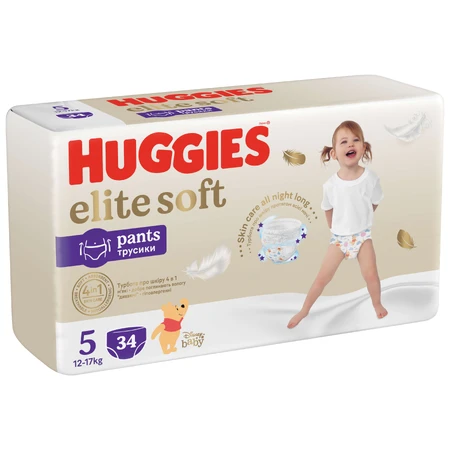 Підгузник Huggies Elite Soft 5 (12-17кг) Mega, 34 шт: ціни та характеристики