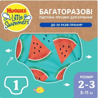 Подгузник Huggies Little Swimmers Размер 2-3 многоразовые для плавания, 1 шт .