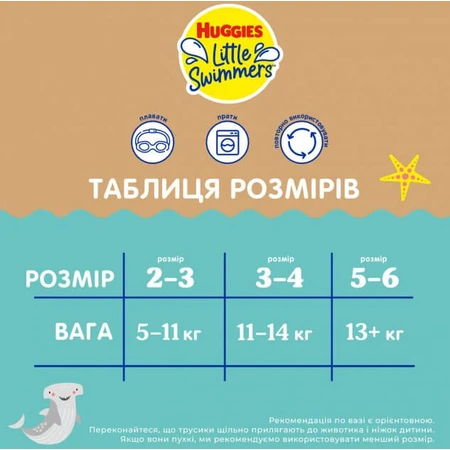 Подгузник Huggies Little Swimmers Размер 5-6 многоразовые для плавания 1 шт: цены и характеристики