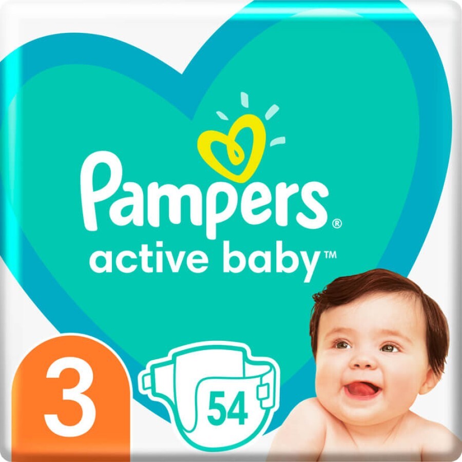 Подгузник Pampers Active Baby Размер 3 (6-10 кг), 54 шт.: цены и характеристики