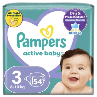 Подгузник Pampers Active Baby Размер 3 (6-10 кг), 54 шт.