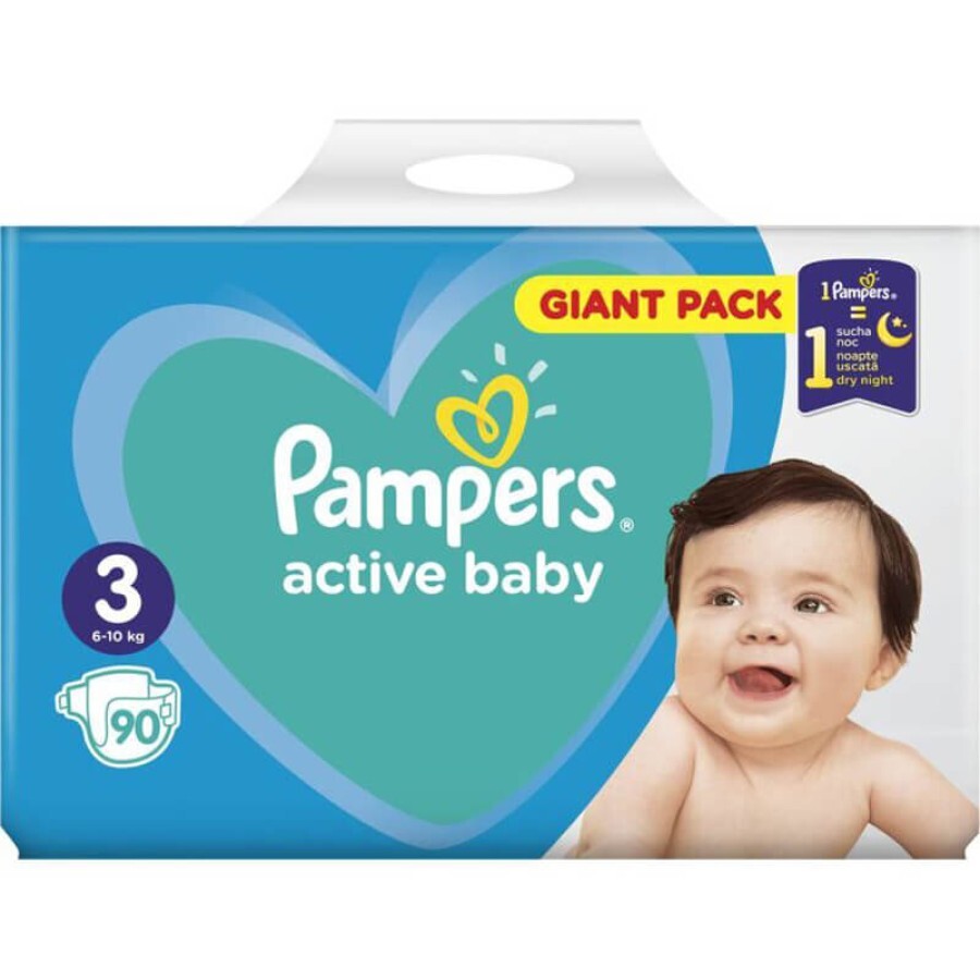 Підгузник Pampers Active Baby Mid Розмір 3 (6-10 кг), 90 шт: ціни та характеристики