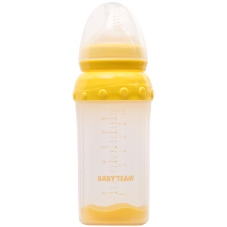 Бутылочка для кормления Baby Team стеклянная с широким горлом, 220 мл