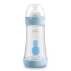 Бутылочка для кормления Chicco пластиковая Perfect 5 с силиконовой соской 2м+, 240 мл, голубая: цены и характеристики