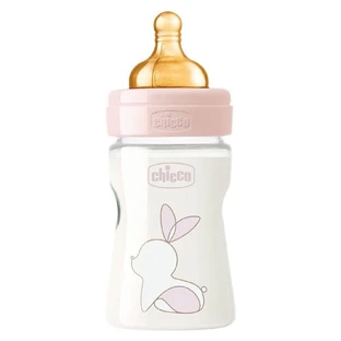 Бутылочка для кормления Chicco Original Touch с латексной соской 0м+, 150 мл, розовый