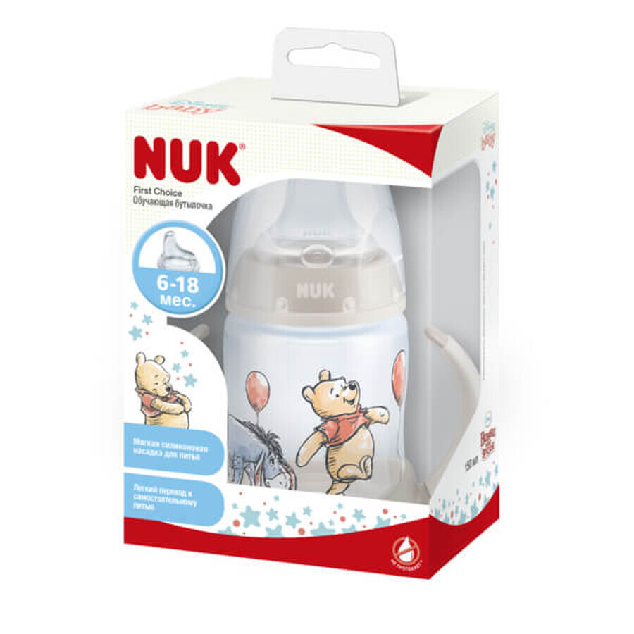 Бутылочка для кормления Nuk First Choice Винни-Пух, 150 мл, серый: цены и характеристики