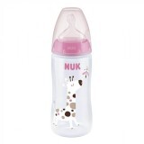 Бутылочка для кормления Nuk First Choice Plus Жираф 300 мл, розовая