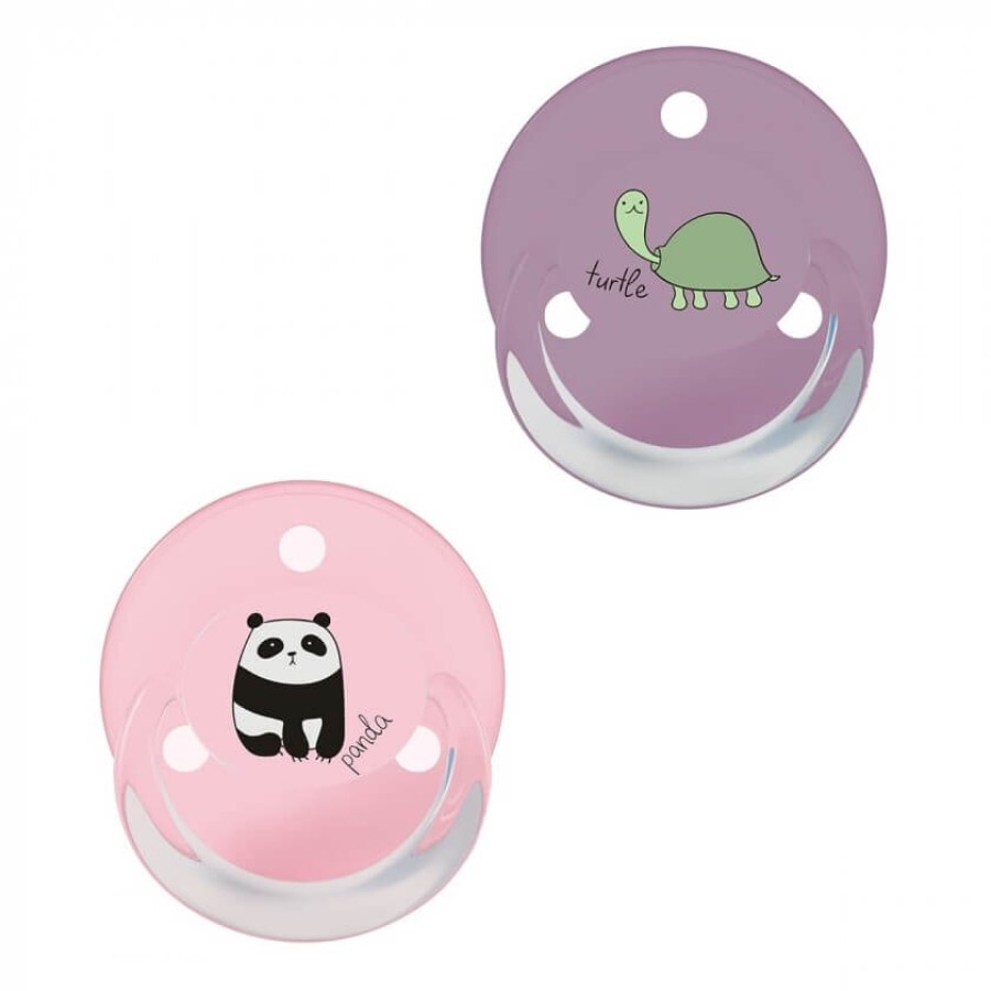 Пустышка Baby-Nova Turtle&Panda Uni 0-24 мес. розовая/сиреневая, 2 шт.: цены и характеристики