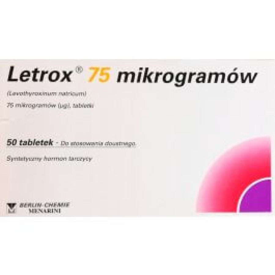 Летрокс  таблетки 75 мкг №50: цены и характеристики