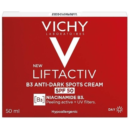 Антивозрастной крем Vichy Liftactiv В3 для коррекции пигментных пятен и морщин SPF50, 50 мл