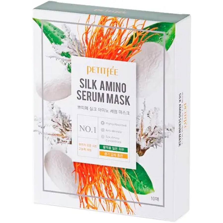 Маска для лица Petitfee Silk Amino Serum Mask Протеины шелка 25 г, 10 шт.: цены и характеристики