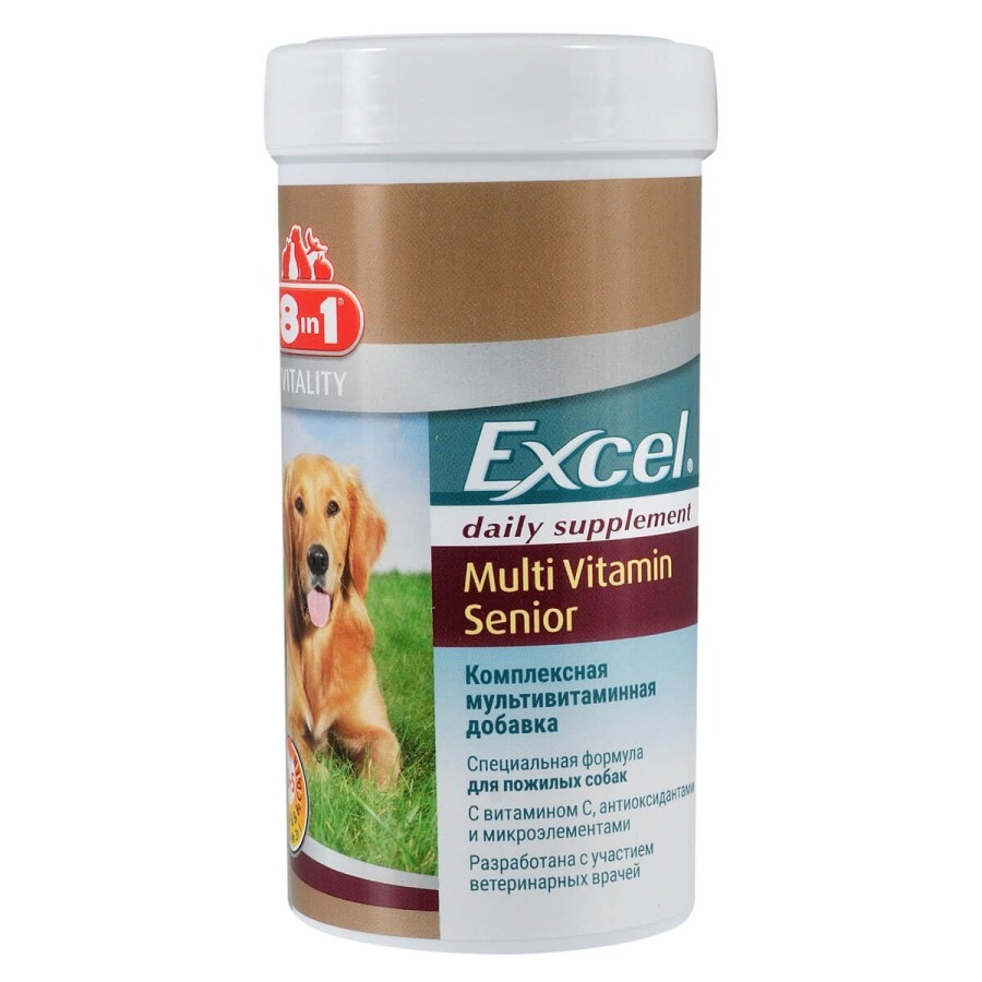Вітаміни для собак 8in1 Excel Multi Vit-Senior для літніх собак таблетки 70 шт: ціни та характеристики